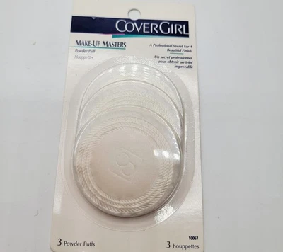 Paquete de 3 puffs en polvo maestro maquillaje niña cubierta vintage blanco (nuevo) Foto 1 de 2