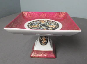 Cherub Candy Dish Compote w/ Pedestal - Leopard Spots  Gold Gilt - NC 6771 j5 sb - Picture 1 of 11