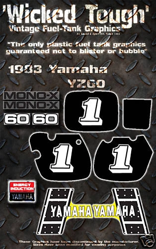 KIT GRÁFICO CALCOMANÍA RESISTENTE YAMAHA 1983 YZ60 WICKED Foto 1 de 1