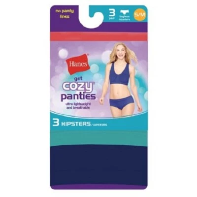 Paquete de 3 bragas Hanes® Get Cozy para mujer HIPSTERS "Transpirables y ultraligeras" Foto 1 de 4