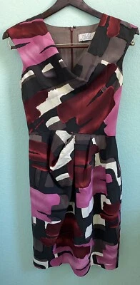 Vestido Vaina Lela Rosa Lana Seda Multicolor Sin Mangas, Talla 6 Foto 1 de 4