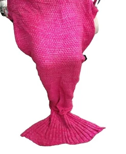 Mermaid Tail Blanket Hand Knitted Soft Crochet Throw For Adults and Kids - Picture 1 of 6