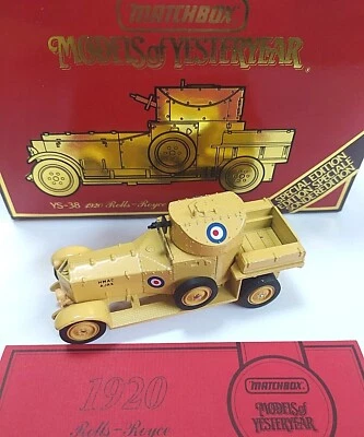 MATCHBOX 1:48 VEICOLO MILITARE DIE CAST ROLLS-ROYCE ARMOURED CAR       ART YS-38 - Immagine 1 di 4