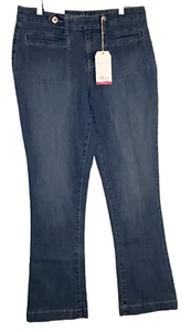 Styles & Co Plus Women Curvy Boot Leg Mid Rise Denim Jeans Sz 8 NWT Tuscon Blue - Picture 1 of 13