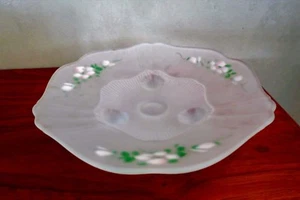 Tazón de 3 patas Lancaster Glass Kay esmerilado decorado a mano alrededor de 1930 - Imagen 1 de 8