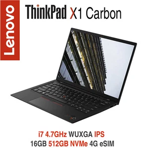 ThinkPad X1 Carbon i7 4.7GHz WUXGA IPS 16GB 512GB 4G eSIM 2Y Premier Warranty - Picture 1 of 12