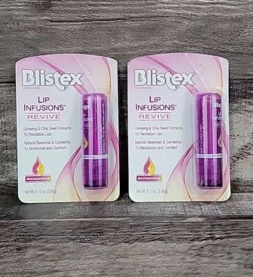 Paquete de 2 infusiones de labios Blistex revitalizante cómodo hidratante de labios 0,13 OZ Foto 1 de 3