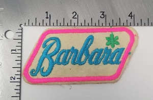 Parche bordado vintage con etiqueta con nombre de Barbara colores neón - Imagen 1 de 2