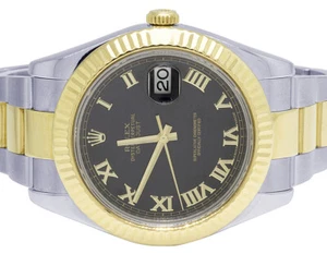 Mens Rolex Datejust II 41MM 116333 18K/Steel Two Tone Black Dial Watch - Picture 1 of 8