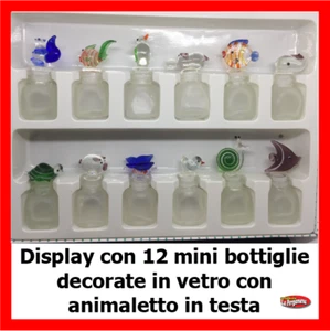 BOMBONIERA NASCITA BATTESIMO BIMBA BIMBO VETRO CON TAPPO ANIMALETTO DIY 12 pz - Foto 1 di 2