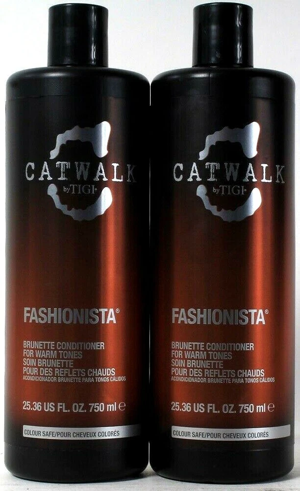 2 Bottles Catwalk By TIGI 25.36 Oz Fashionista Brunette Warm Tones Conditioner - Image 1 of 1