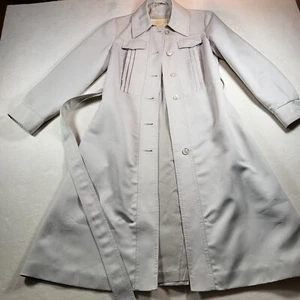 Atkins Women's Trench Coat Jacket Vintage Light Tan Size 10 Belt - Picture 1 of 13