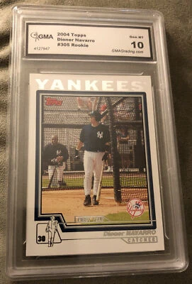 2004 Topps Dioner Navarro дебютант No305 Yankees оценка GMA Gem MT 10 - Изображение 1 из 2