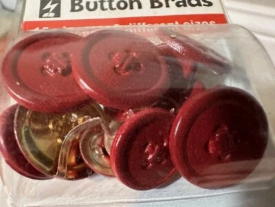 Nuevo Hot off the Press 80969 Red Button Brads paquete de 15 TX Foto 1 de 4