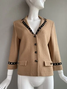 st john knit tan blazer size 8 - Picture 1 of 7