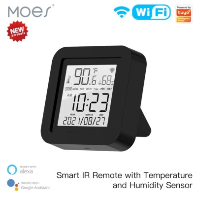 MOES WiFi IR Universal Smart Fernbedienung mit Temperatur Luftfeuchtigkeit Sensor APP - Bild 1 von 4