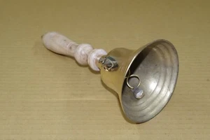 Campana De Latón Campana De Mano 29 CM Con Mango De Madera Campana De Papá Noel - Imagen 1 de 8