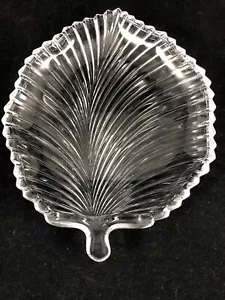 Plato acanalado joyería nuez caramelo hoja vidrio transparente corte cristal - Imagen 1 de 9