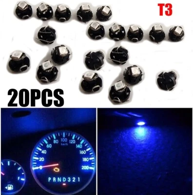 20x Universal Coche 12V Azul T3 Neo Cuña 1-SMD LED Cluster Instrumento Bombillas Lámpara Foto 1 de 4