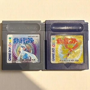 Pokemon Gold & Silver Game Boy Color Games - Tested, Working, Used - Rare Set - Picture 1 of 7