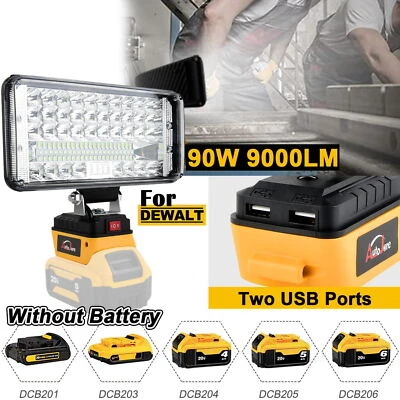 AUTOJARE LED Work Light for Dewalt 20V Battery,90W Flood Light Torch for Workshop,Camping