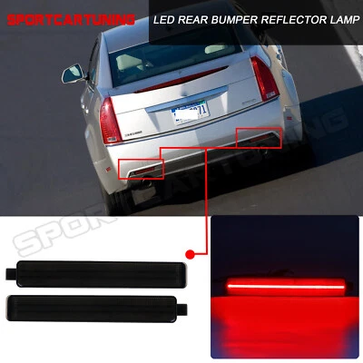 Smoked LED Rear Bumper Reflector Lights For Cadillac CTS Enclave Equinox Sunfire Foto 1 de 4