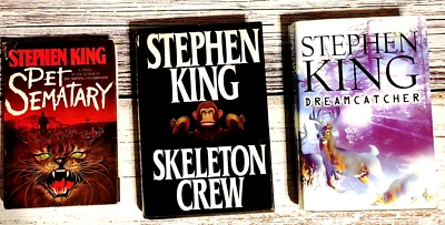 Stephen King Lot of 3 Hardcovers. Pet Sematary, Skeleton Crew and Dreamcatcher. Foto 1 de 4