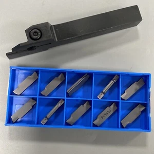 Lathe Cut-Off Grooving Parting Tool Holder+ 10pcs MGMN300 Insert Blades + Wrench - Picture 1 of 8