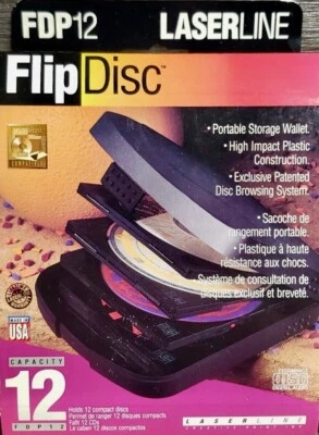 Estuche rígido de almacenamiento portátil Laserline 12 FlipDisc FDP12 BluRay CD DVD Foto 1 de 3