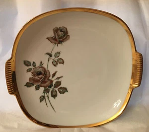 Vintage Alboth & Kaiser Alka Kunst Goldzierleiste Kommode Geschirrteller Rosen Bayern EX - Bild 1 von 3
