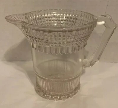 Antique EAPG Centennial Era  Pressed Pattern Glass Cream Pitcher 5” - Image 1 of 4