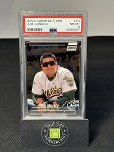 2022 Topps Stadium Club Chrome WHITE Refractor Jose Canseco #114 PSA - Picture 1 of 2