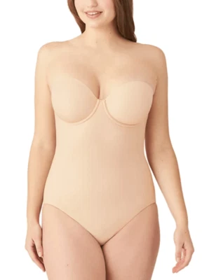 Alfombra roja desnuda Wacoal nueva con etiquetas talla 36C sin tirantes modelando Bodybriefer estilo 801219 Foto 1 de 4