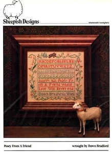 POSEY FOR A FRIEND-OOP SAMPLER-CROSS STITCH CHART-SHEEPISH DESIGNS - Picture 1 of 1