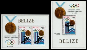 Belice 1980 - Mi-Nr. Bloque 20-21 ** - Estampillada sin montar o nunca montada - Olympia Lake Placid - Imagen 1 de 1