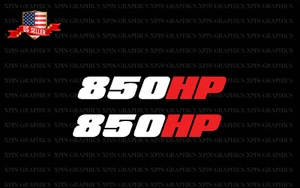 850 HP / HORSEPOWER VINYL 2x DECAL STICKER 2 COLOR STICKERS - Picture 1 of 2