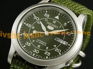 SEIKO 5 SNK805 SNK805K2 Military Army Automatic Nylon 21 jewels - Picture 1 of 3