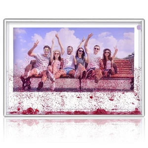 4x6 Glitter Picture Frame Acrylic Picture Frame Liquid Snow Globe Photo Frame... - Foto 1 di 8
