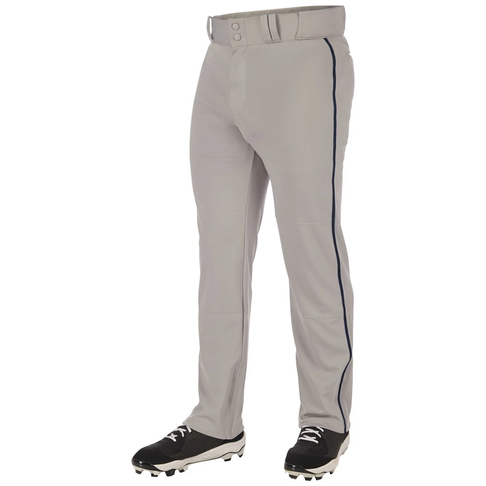 Champro Youth Triple Crown 2.0 Open Bottom Baseball Pants w/ Braids GRAY|NAVY L