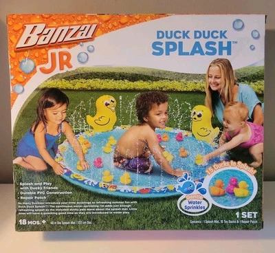 Banzai Jr. Duck Duck Splash 48" Outdoor Summer Water Splash Mat 18 Months + - Image 1 of 3
