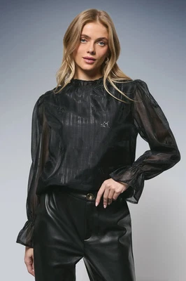 Oasis Black Blouse Womens Casual Tops - Image 1 of 4