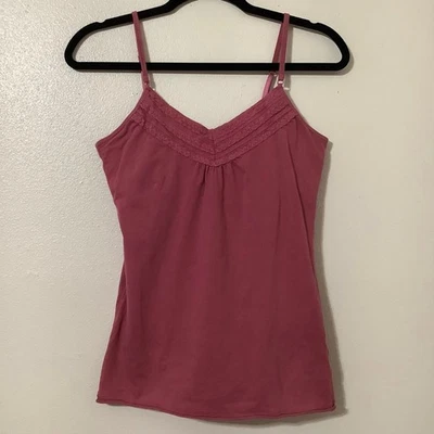 Vintage Y2K 2000s McBling Dainty Romantic Feminine Pink Lace Detail Camisole L - Image 1 of 4