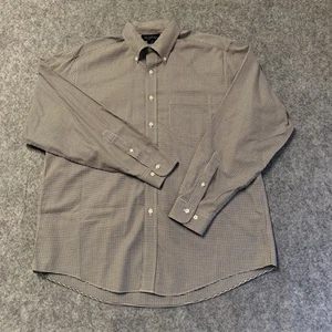 Brooks Brothers Hemd Herren L Braun Weiß Ghingham Langarm Button Down - Bild 1 von 14