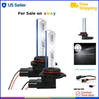 HID Xenon Bulbs 9012 5000K Bright White Vehicle Replacement Lights Pair - Image 1 of 4
