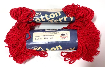 Hilo de rizo de algodón Caron vintage 2 madejas 5017 rojo Firebird 85 % algodón 15 % rayón Foto 1 de 4