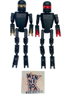 (2) K’NEX / Knex Action Figures – Gold & Red Robot People Men Parts - Image 1 of 2