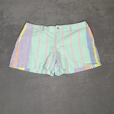 Shorts Polo Ralph Lauren Feminino Tamanho 8 Listra Pastel Multicolorido Algodão Preppy - Imagem 1 de 4