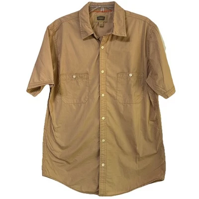 Camisa abotonada manga corta The Foundry Supply Company para hombre talla LT beige Foto 1 de 4