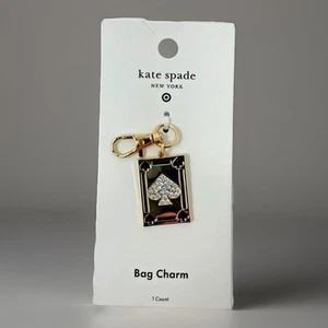Kate Spade New York X Target Bolsa de Cartas Dije Llavero Dorado/Negro As - Imagen 1 de 5