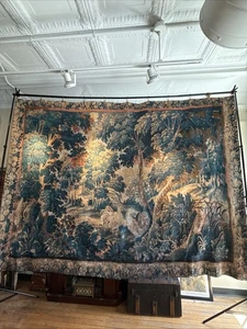Large Antique Aubusson Style Electric Loom Tapestry Reproduction 9.75 Feet Wide - Picture 1 of 24